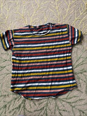 Madewell Whisper Cotton Crewneck Tee in Lennie Stripe M
